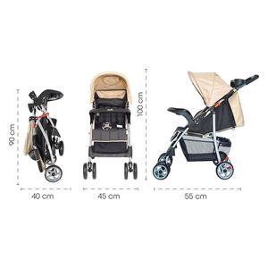 Moon Trek Baby Stroller - Foldable Travel Pushchair - Gray
