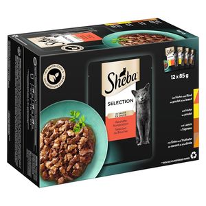  Sheba Meaty Selection Wet Cat Food in Gravy - 12 Pieces 