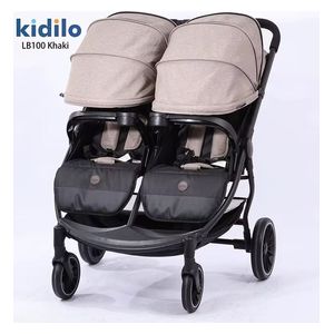  Kidilo LB100 Twin Stroller - Khaki 