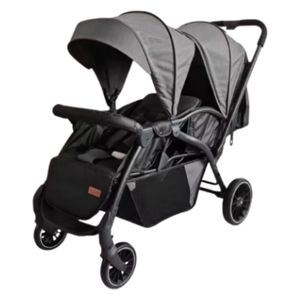  Kidilo LB200 Twin Stroller - Double Baby Pushchair - Grey 