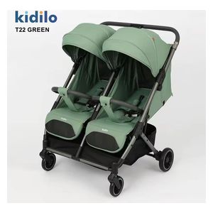  Kidilo T22 Double Stroller - Side-by-Side - Fresh Green 