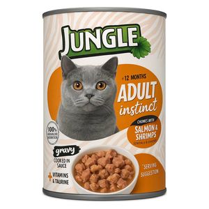  Jungle Adult Instinct Salmon & Shrimp in Gravy Wet Cat Food - 415g 
