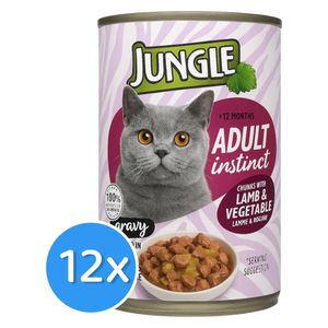  Jungle Lamb & Vegetables in Gravy Adult Cat Food - 12 Pieces 