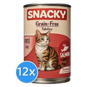 Snacky Sterilised Salmon in Pate Cat Food - 12 Pieces 
