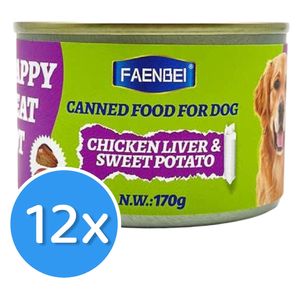  Faenbei Chicken Liver & Sweet Potato Wet Dog Food - 12 Pieces 