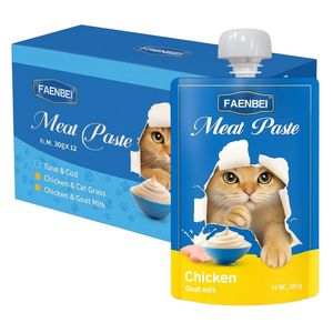  Faenbei Chicken & Goat Milk Cat Meat Paste - 12 Pieces 