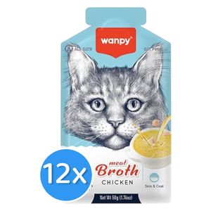  وانبي شوربة للقطط بنكهة الدجاج - 12 قطعة 