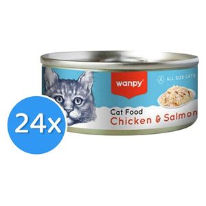  وانبي طعام للقطط بالدجاج والسلمون - 24 قطعة 
