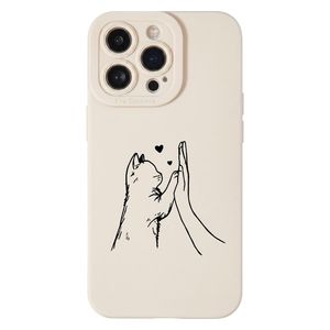  Cat High Five Protective Case for iPhone 16 Pro Max - Off-White 