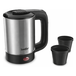  سونيفر غلاية الكهربائية المحمولة مع كوبين - 0.5 لتر - 600 واط - SF-2099 - ستانلس ستيل 
