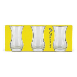  Pasabahce Turkish Tea Glasses Set, 6 Pieces - Clear 