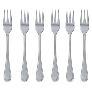Almanar Stainless Steel Dessert Forks Set - 6 Pieces - Silver