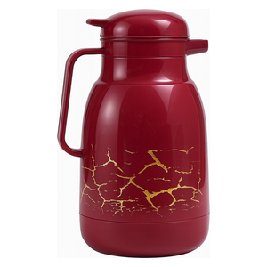  ترمس حفظ حرارة وبرودة مزخرف - 1 لتر - احمر 