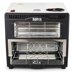 مدفأة سونيا مزدوجة التشغيل غاز وكهرباء مع نظام أمان وعجلات متحركة