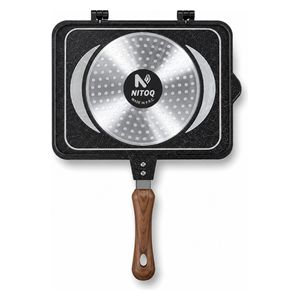  Naivo - Double-Sided Grill Pan - 24 cm - Non-Stick Granite Coating - Black 