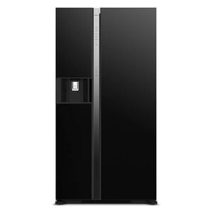  ثلاجة هيتاشي ذات التصميم الفرنسي - 26 قدم - R-SX700GPUQ0 - زجاج أسود 