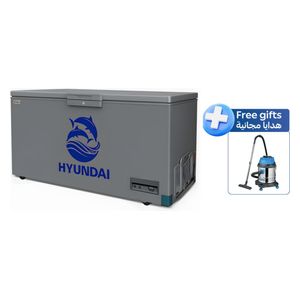  مجمدة هيونداي - 16 قدم - HBM 1600 - رمادي + مكنسة هيونداي كهربائية اسطوانية - 20 لتر - HBM - ازرق 