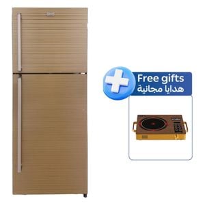  ثلاجة هيونداي بابين - 20 قدم - HBM-2000G - ذهبي + طباخ كهربائي هيونداي - مشعل واحد - HBM-C1 - خشبي 