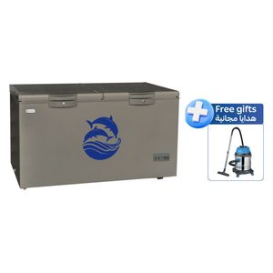  مجمدة هيونداي - 18 قدم - HBM 1800 - رمادي + مكنسة هيونداي كهربائية اسطوانية - 20 لتر - HBM - ازرق 