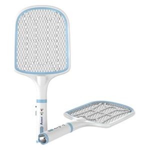  مضرب قاتل الحشرات اسوار - قابل لإعادة الشحن - 4 فولت/200 مللي أمبير - مصباح ليد واحد قوي - أبيض 