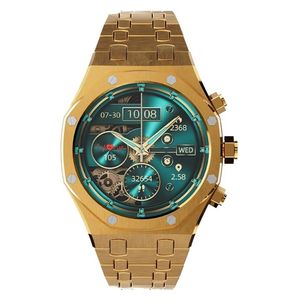  ساعة ذكية بورودو CristalloAP - شاشة اموليد مقاس 1.43-انج - مقاومة للماء IP68 - مينا أزرق - ذهبي 