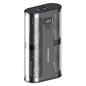  شاحن محمول باورولوجي سيريز البلورية - 20000 مللي امبير - بقدرة 65 واط PD - رمادي 