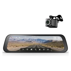  70mai Rearview Dash Cam S500 - Large Touch Display 9.35-inch IPS full-laminated touch screen - High-Resolution Recording: 3K video resolution - Black 
