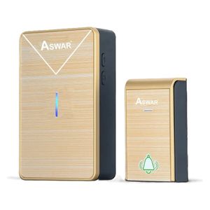  جرس باب لاسلكي اسوار - حتى 100 متر - 35 نغمة - بني 