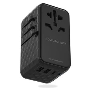  Powerology - Universal GaN Charger - 4-Port - 100W - Black 