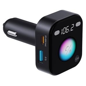  جهاز إرسال اف ام مزدوج الميكروفون وشاحن بورودو - PD 45 واط - أسود 