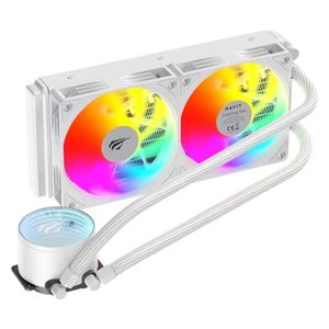  مروحة كيس الكمبيوتر F2001  هافيت - 12 فولت - إضاءة RGB - تشغيل هادئ - أبيض 