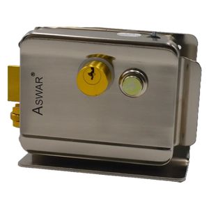  قفل باب كهربائي اسوار - قفل أوتوماتيكي بعد إغلاق الباب - يعمل بمحول 12 فولت - سلفر 