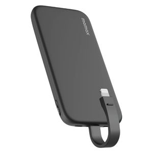  Momax - Power Bank - 10000mAh  - Built-in Lightning charging cable - Black 