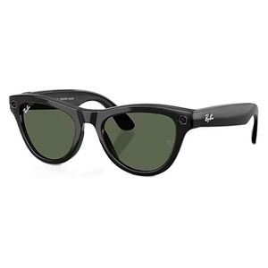  Ray-Ban Meta Skyler Gen 2 - Powerful Meta AI technology - That allows You To Capture Photos and Videos - listen to music or podcasts -  make calls, send messages, and get real-time translations - Black With Green Lenses 