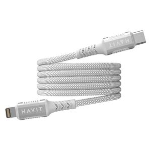  كيبل هافيت - يو اس بي سي الى لايتنينج - 1 متر - شحن سريع - أبيض 