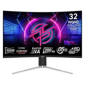 MSI 325CQRXF Curved Gaming Monitor - 31.5-inch WQHD (2560x1440) - 280Hz, 0.5ms GTG, Rapid VA - Black