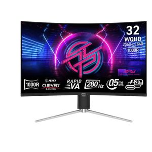  MSI 325CQRXF Curved Gaming Monitor - 31.5-inch WQHD (2560x1440) - 280Hz, 0.5ms GTG, Rapid VA - Black 