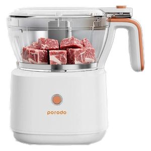  Porodo LifeStyle Portable Electric Meat Chopper - 25 Minutes Working Time - 1L Max Load Capacity - 88W - White 