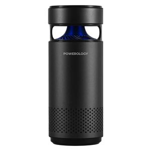  Powerology - Portable Air Purifier - 360° Air Intake - LED Night Light - 10H Battery Life - Aluminum Alloy - Black 