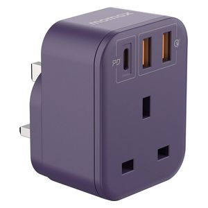  مقبس موماكس ONEPLUG - بقدرة PD 20 واط - 4 منافذ - بنفسجي 