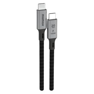  Momax Elite - USB-C To USB-C Cable - 100W - 20Gbps USB3.2 Gen 2X2 - PD3.0 - 1 Meter - Black 