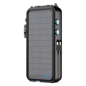  Powerology - Solar Power Bank - 16000mAh - Multi-Function - Speaker and LED Light - Black 