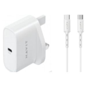  Havit ST712 UK Wall Charger - Includes USB-C to USB-C cable - 20W - 
