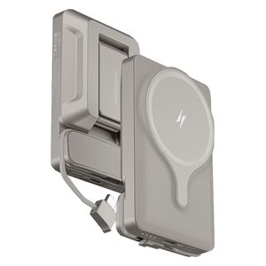  Powerology - Power Bank - 5000mAh - with Magnetic Wireless Car Charger - Titanium 