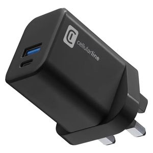 Cellularline 4095 - Wall Charger - 30W - 2 Ports -  Black