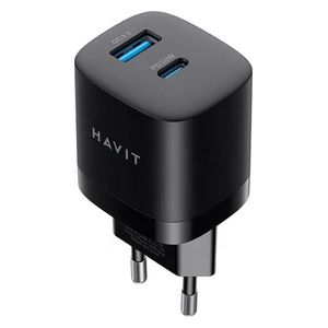  Havit UC30 Pro UK Wall Charger - Total output power up to 30W - Dual Ports - Black 