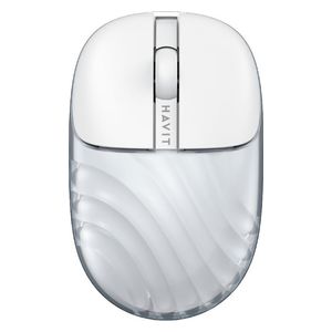  ماوس لاسلكي هافيت MS46WB - ماوس لاسلكي بتردد 2.4 جيجا هرتز - إمكانية تعديل حساسية DPI - مريح للاستخدام لفترات طويلة - ابيض 