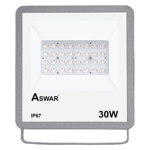  كشاف ضوئي اسوار - بروجكتر خارجي LED - 30 واط - 3000 كلفن - IP67 - دافئ - أبيض 