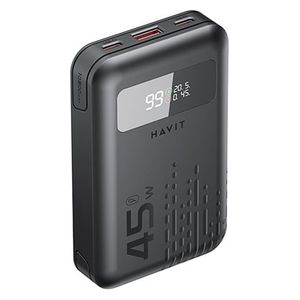  شاحن محمول هافيت PB5211 - بسعة 10200 مللي امبير - 45 واط - اسود 