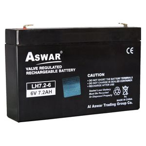  بطارية SLA قابلة للشحن اسوار - 7.2 أمبير - 6 فولت - أسود 